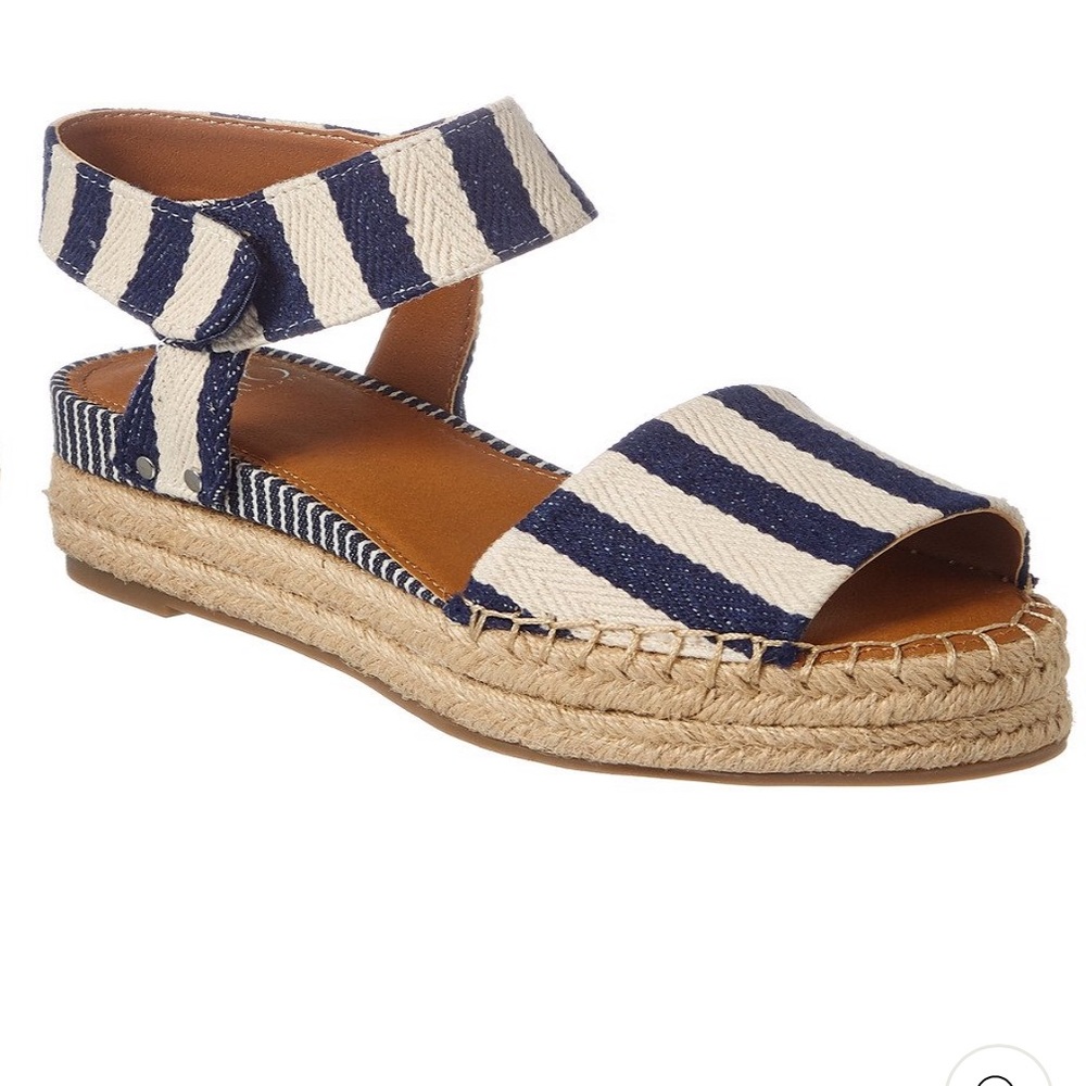 Franco Sarto Oak Canvas Wedge Sandal Size 6.5